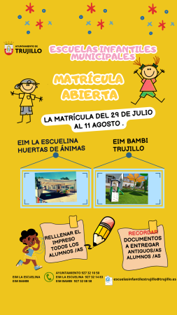 Imagen Matriculación Escuelas Municipales Infantiles (EIM Bambi - EIM Las Escuelinas)