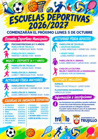 Imagen CARTEL E INSCRIPCIÓN ESCUELAS DEPORTIVAS MUNICIPALES TEMPORADA 2026-2027